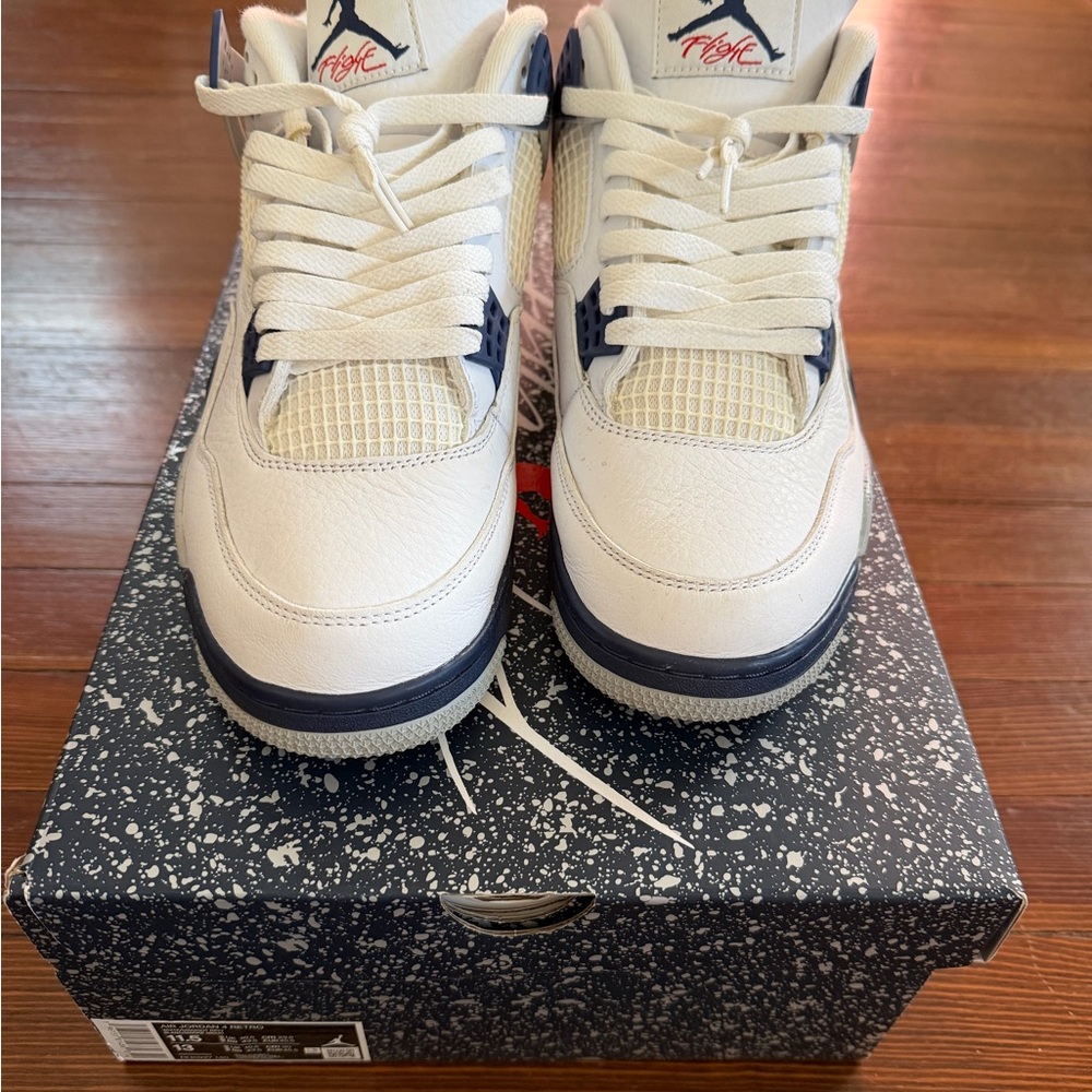 Jordan Athletic Shoes in White and Navy